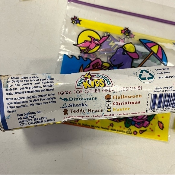 Vintage Sharks Bears Dinosaurs Plastic Sandwich Bags - Picture 5 of 7